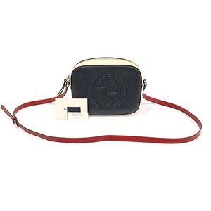 Navy Ivory Two-tone Leather Soho Small Disco Crossbody Bag